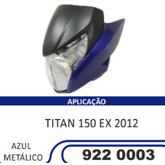 Carenagem Farol Completa Compatível Titan-150 2012 (Azul Metálico) Sportive